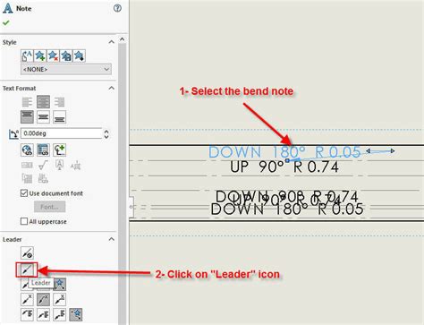 solidworks bend notes not showing